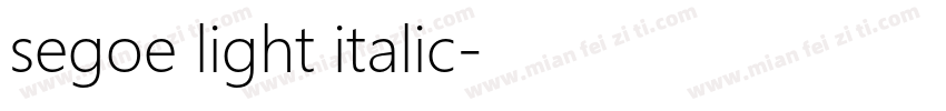 segoe light italic字体转换